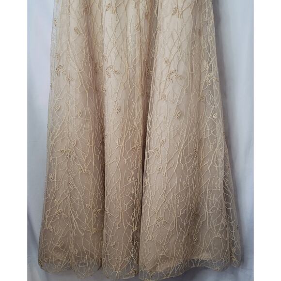 Creative Creations- Women's Beige Strapless Formal Gown- embroidered- size 6 - Picture 3 of 10